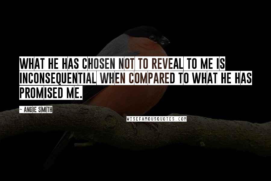 Angie Smith Quotes: What He has chosen not to reveal to me is inconsequential when compared to what He has promised me.