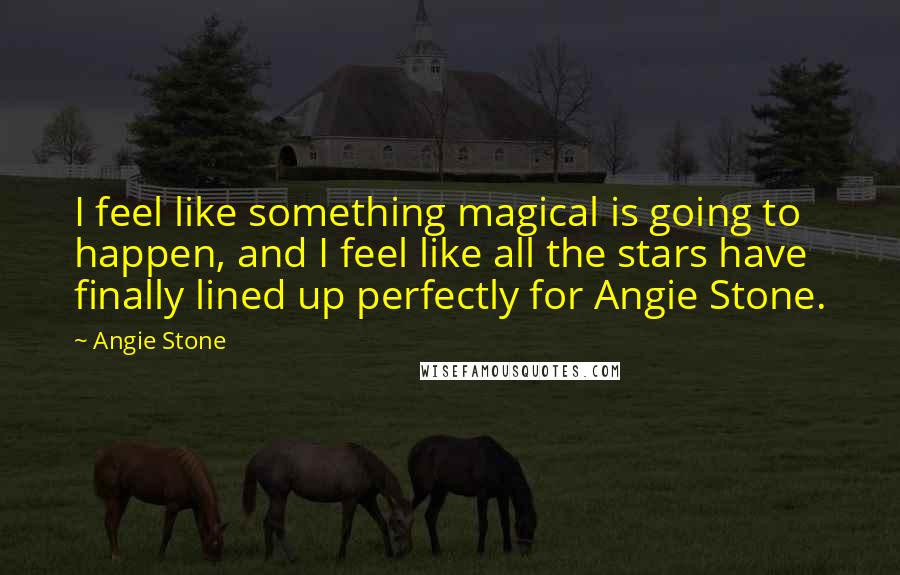 Angie Stone Quotes: I feel like something magical is going to happen, and I feel like all the stars have finally lined up perfectly for Angie Stone.