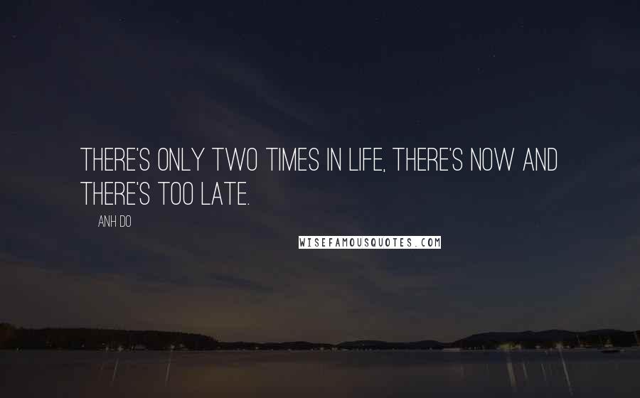 Anh Do Quotes: There's only two times in life, there's now and there's too late.