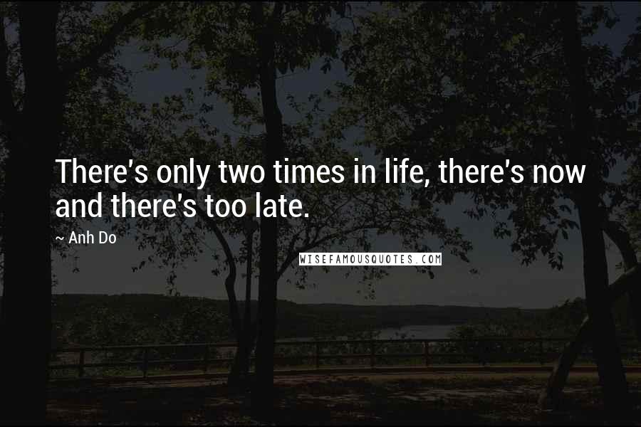 Anh Do Quotes: There's only two times in life, there's now and there's too late.