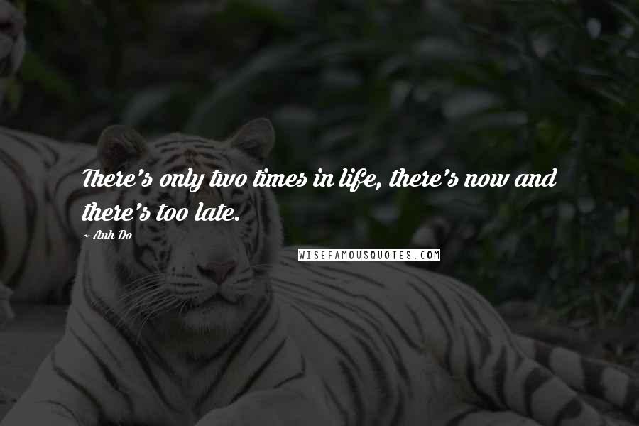 Anh Do Quotes: There's only two times in life, there's now and there's too late.
