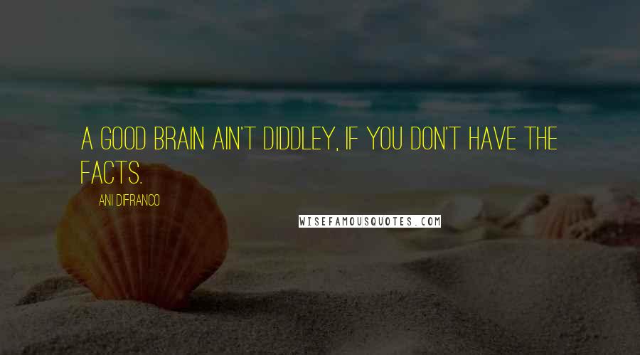 Ani DiFranco Quotes: A good brain ain't diddley, if you don't have the facts.