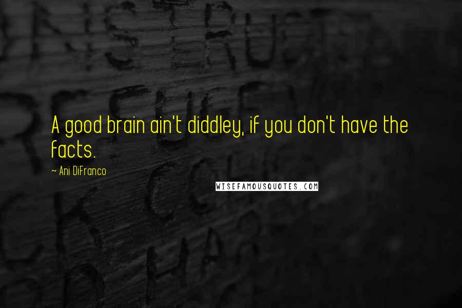 Ani DiFranco Quotes: A good brain ain't diddley, if you don't have the facts.
