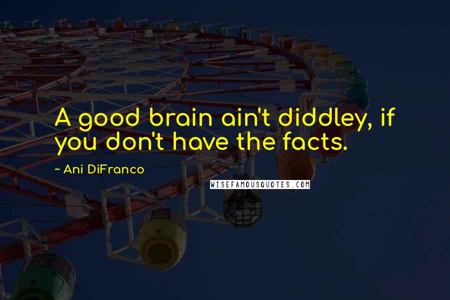 Ani DiFranco Quotes: A good brain ain't diddley, if you don't have the facts.