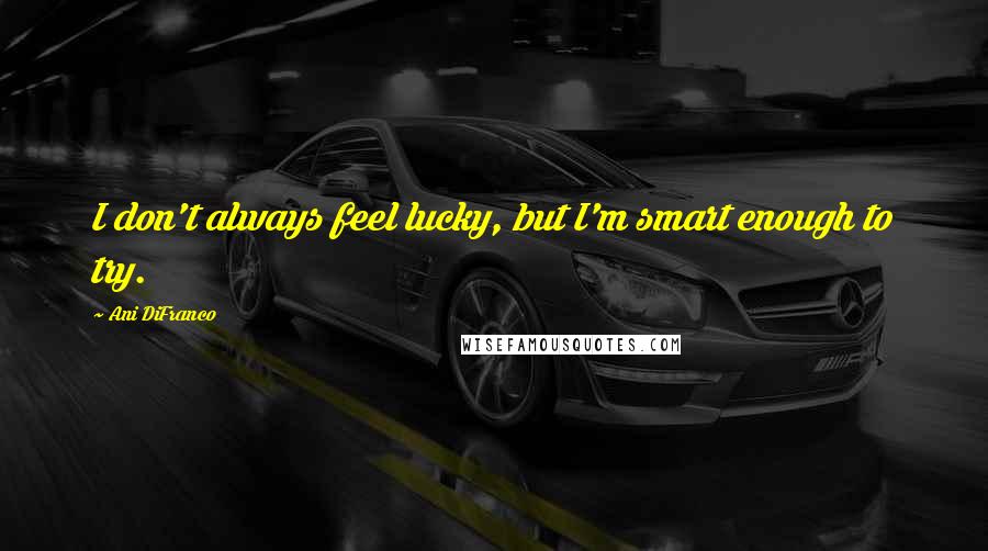 Ani DiFranco Quotes: I don't always feel lucky, but I'm smart enough to try.