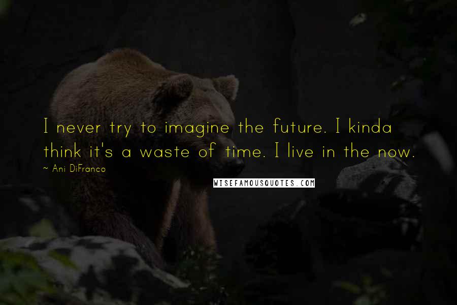 Ani DiFranco Quotes: I never try to imagine the future. I kinda think it's a waste of time. I live in the now.