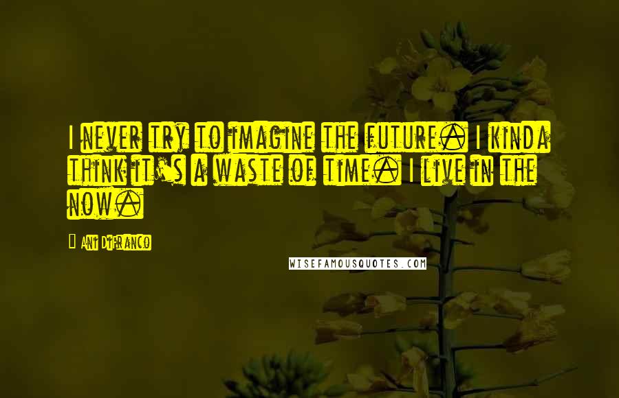 Ani DiFranco Quotes: I never try to imagine the future. I kinda think it's a waste of time. I live in the now.