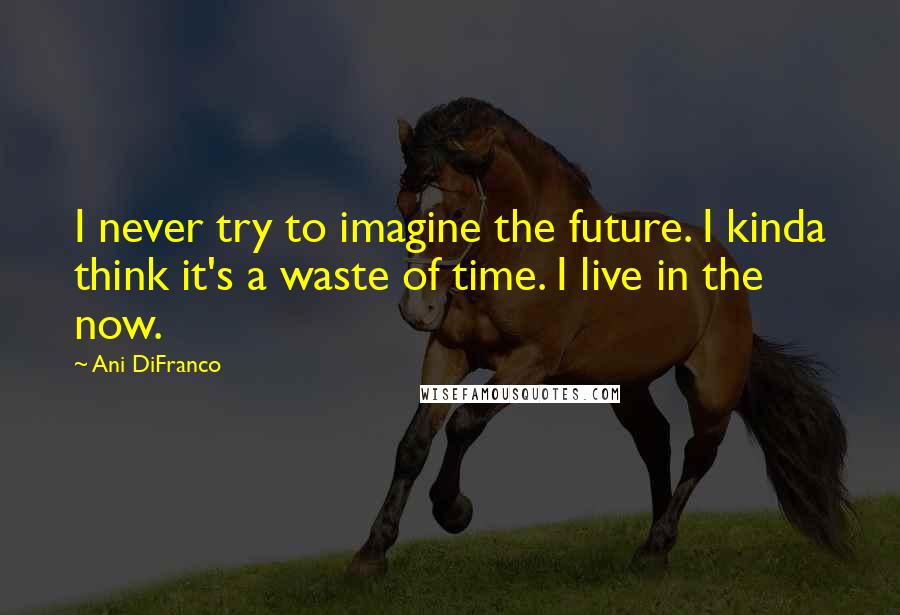 Ani DiFranco Quotes: I never try to imagine the future. I kinda think it's a waste of time. I live in the now.