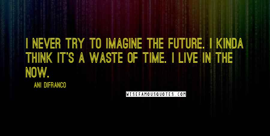 Ani DiFranco Quotes: I never try to imagine the future. I kinda think it's a waste of time. I live in the now.