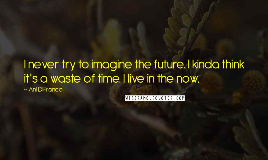 Ani DiFranco Quotes: I never try to imagine the future. I kinda think it's a waste of time. I live in the now.
