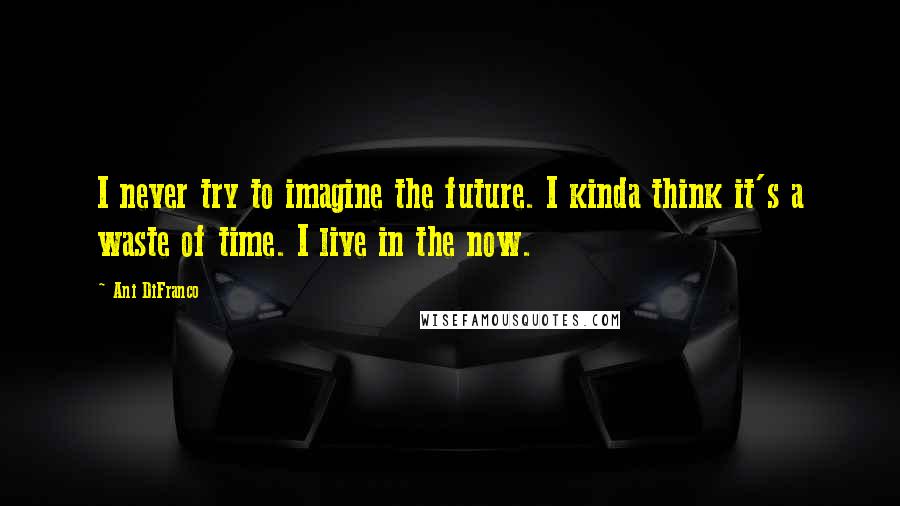 Ani DiFranco Quotes: I never try to imagine the future. I kinda think it's a waste of time. I live in the now.