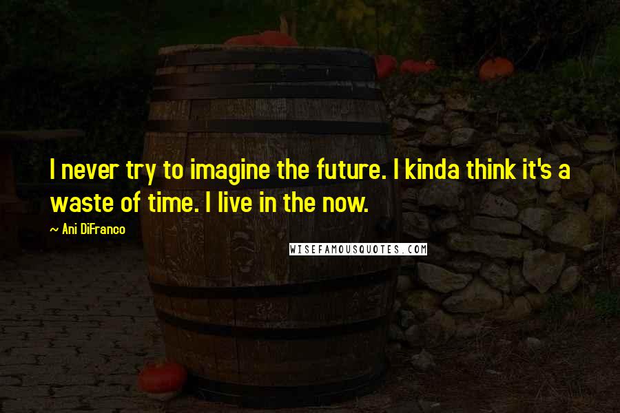 Ani DiFranco Quotes: I never try to imagine the future. I kinda think it's a waste of time. I live in the now.