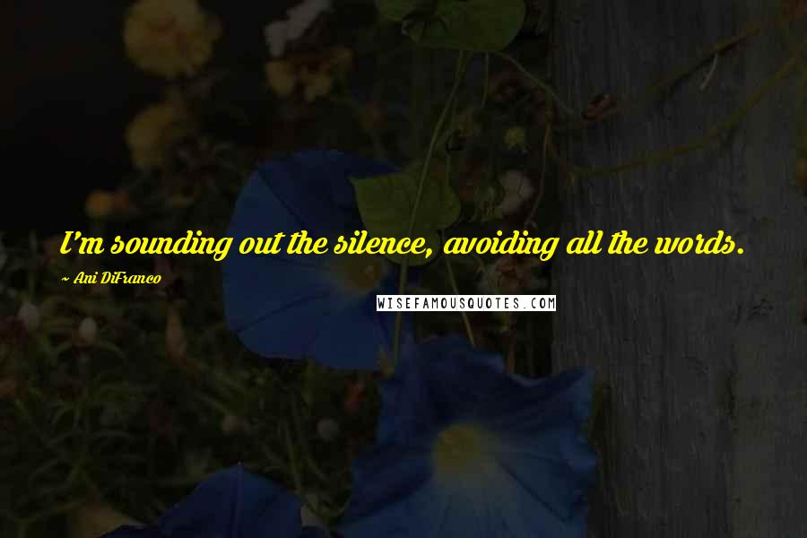 Ani DiFranco Quotes: I'm sounding out the silence, avoiding all the words.