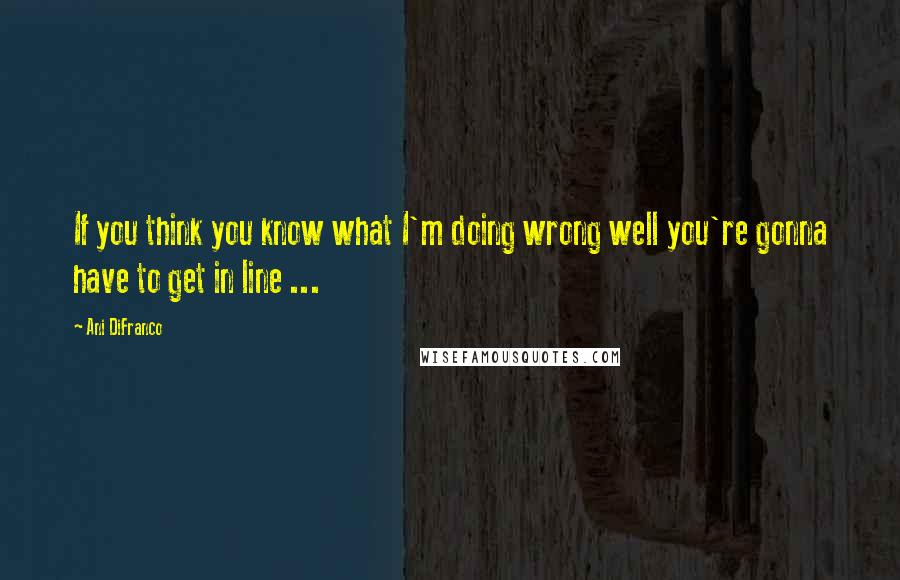 Ani DiFranco Quotes: If you think you know what I'm doing wrong well you're gonna have to get in line ...