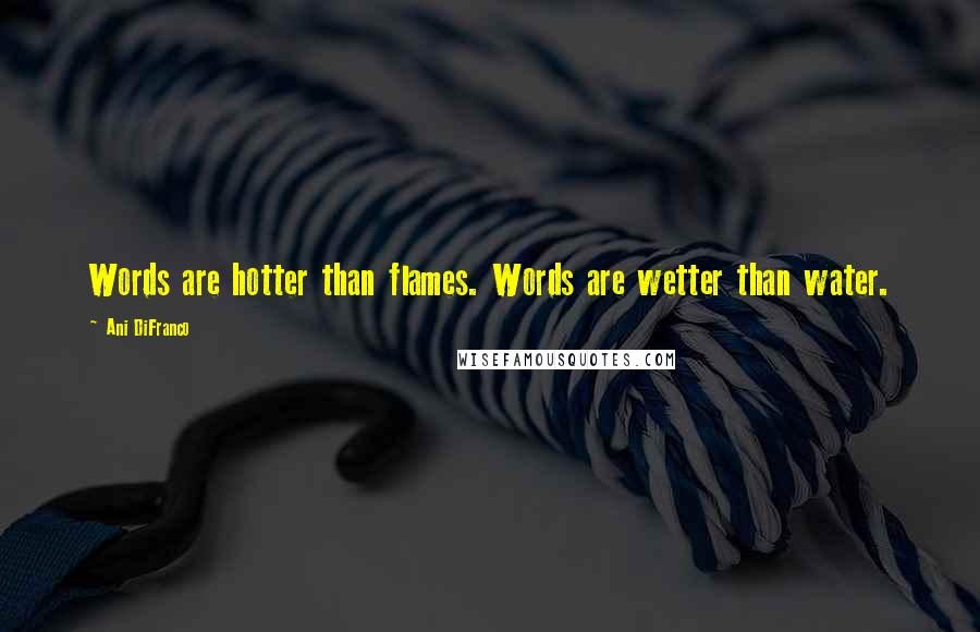 Ani DiFranco Quotes: Words are hotter than flames. Words are wetter than water.