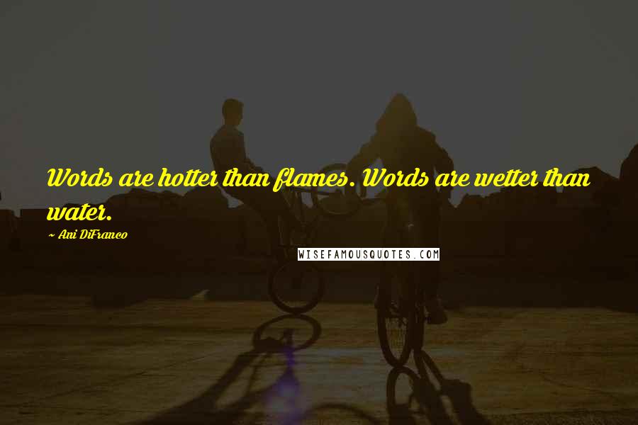 Ani DiFranco Quotes: Words are hotter than flames. Words are wetter than water.