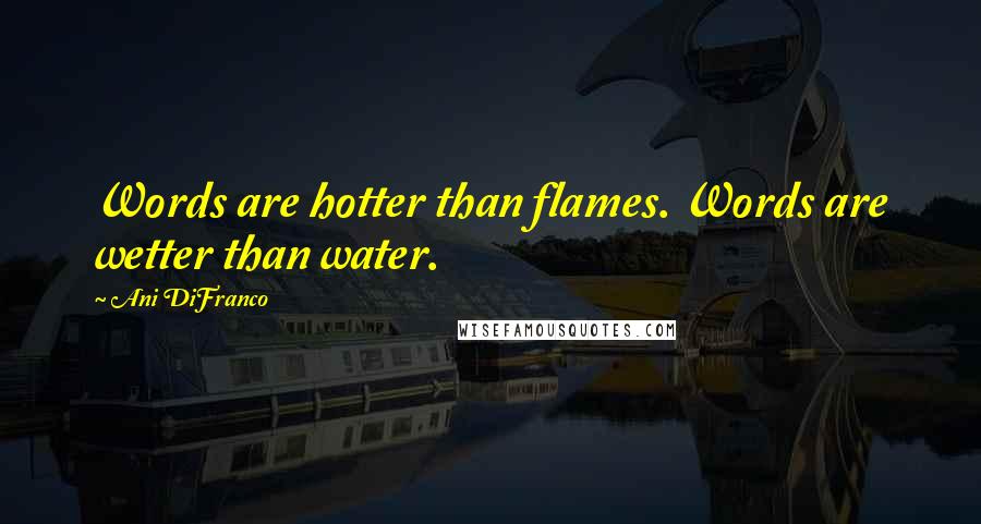 Ani DiFranco Quotes: Words are hotter than flames. Words are wetter than water.