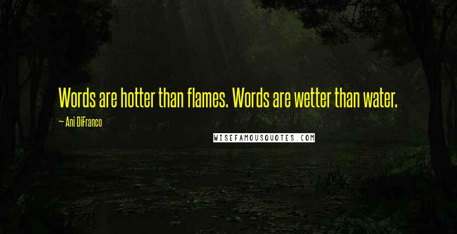 Ani DiFranco Quotes: Words are hotter than flames. Words are wetter than water.