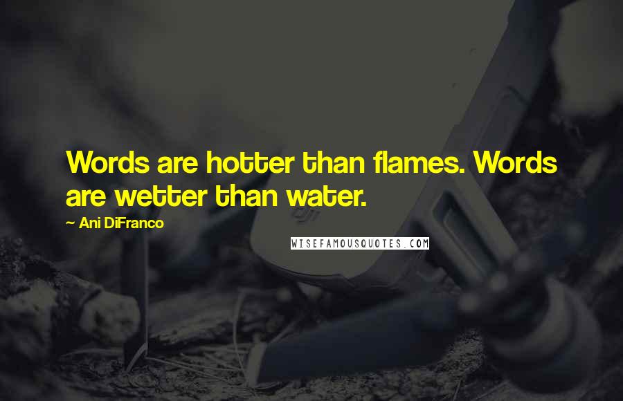 Ani DiFranco Quotes: Words are hotter than flames. Words are wetter than water.