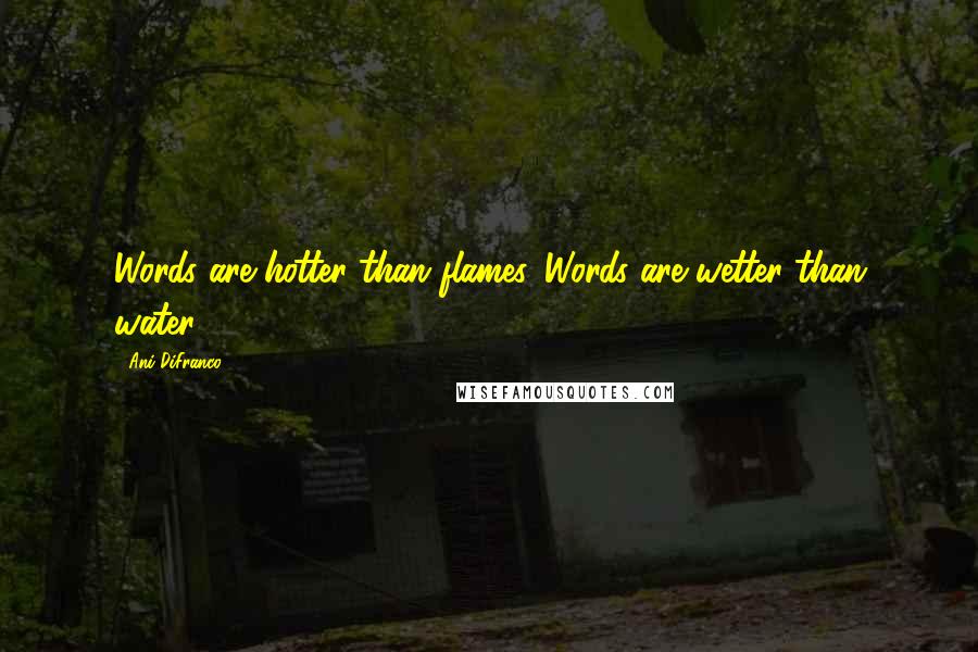 Ani DiFranco Quotes: Words are hotter than flames. Words are wetter than water.