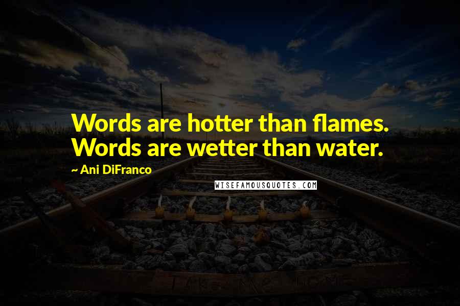 Ani DiFranco Quotes: Words are hotter than flames. Words are wetter than water.