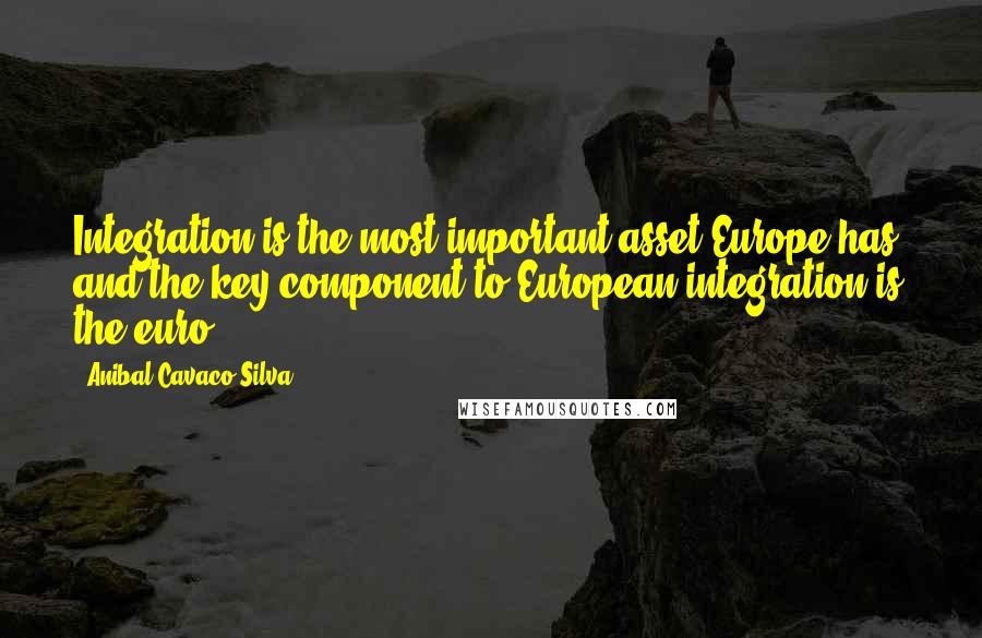 Anibal Cavaco Silva Quotes: Integration is the most important asset Europe has, and the key component to European integration is the euro.