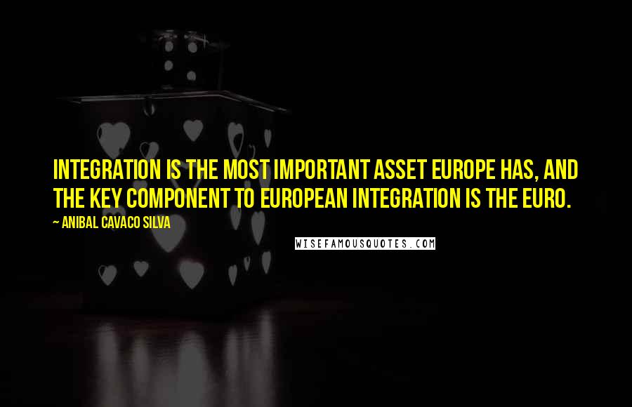 Anibal Cavaco Silva Quotes: Integration is the most important asset Europe has, and the key component to European integration is the euro.