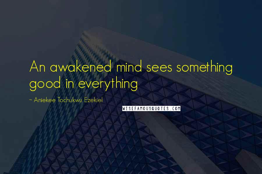 Aniekee Tochukwu Ezekiel Quotes: An awakened mind sees something good in everything
