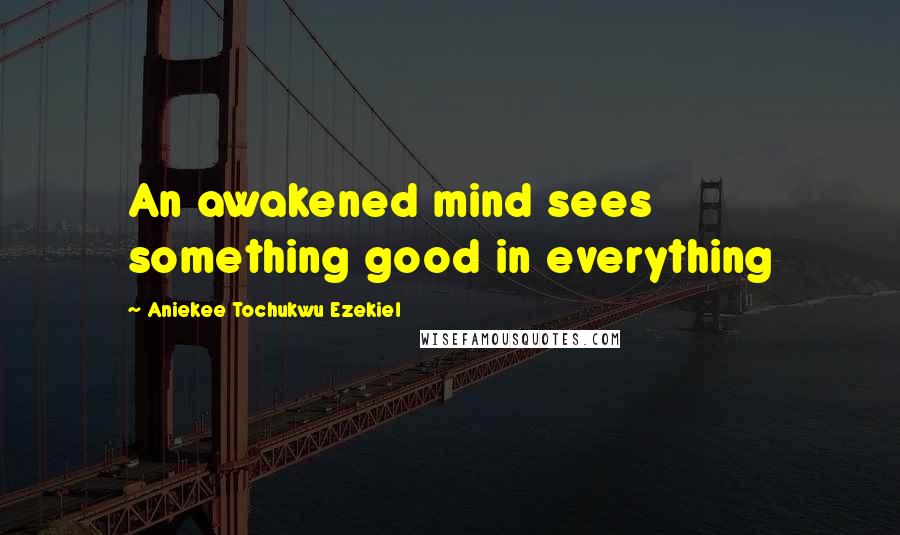 Aniekee Tochukwu Ezekiel Quotes: An awakened mind sees something good in everything