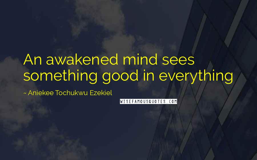 Aniekee Tochukwu Ezekiel Quotes: An awakened mind sees something good in everything