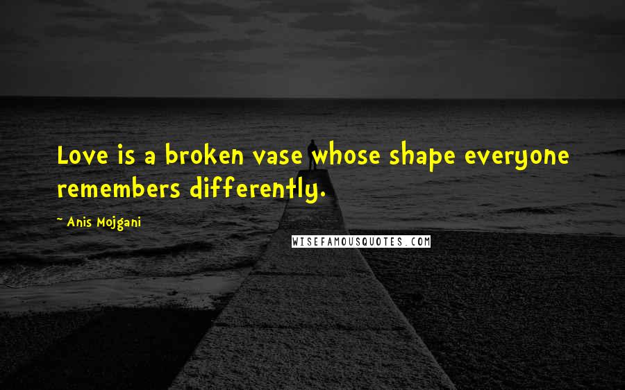 Anis Mojgani Quotes: Love is a broken vase whose shape everyone remembers differently.