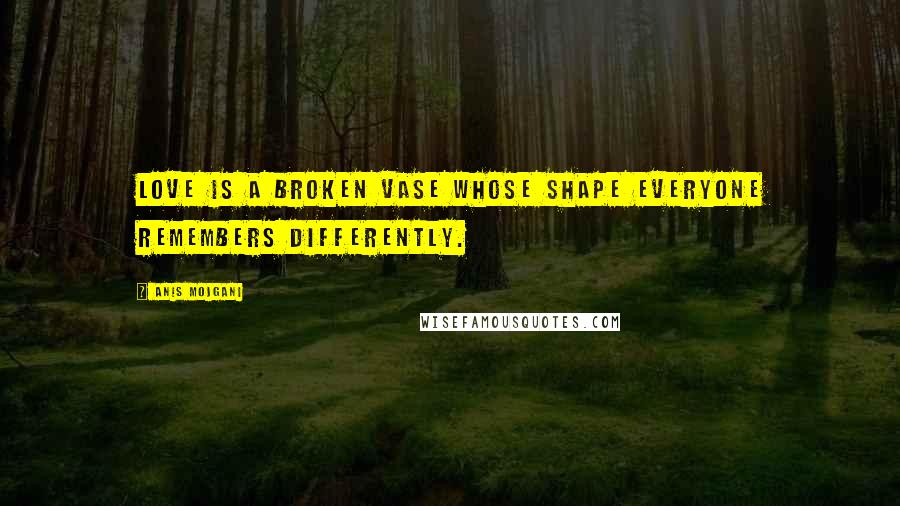 Anis Mojgani Quotes: Love is a broken vase whose shape everyone remembers differently.