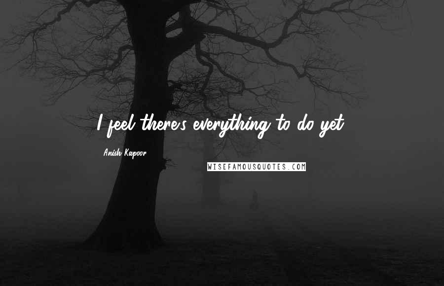 Anish Kapoor Quotes: I feel there's everything to do yet.