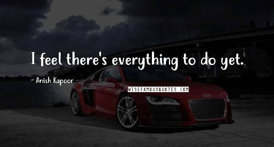 Anish Kapoor Quotes: I feel there's everything to do yet.