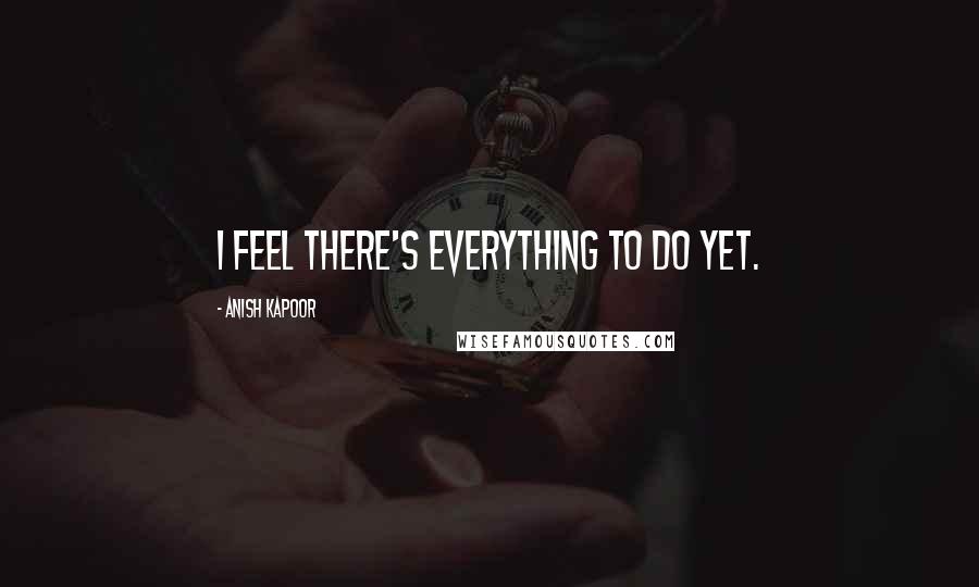 Anish Kapoor Quotes: I feel there's everything to do yet.