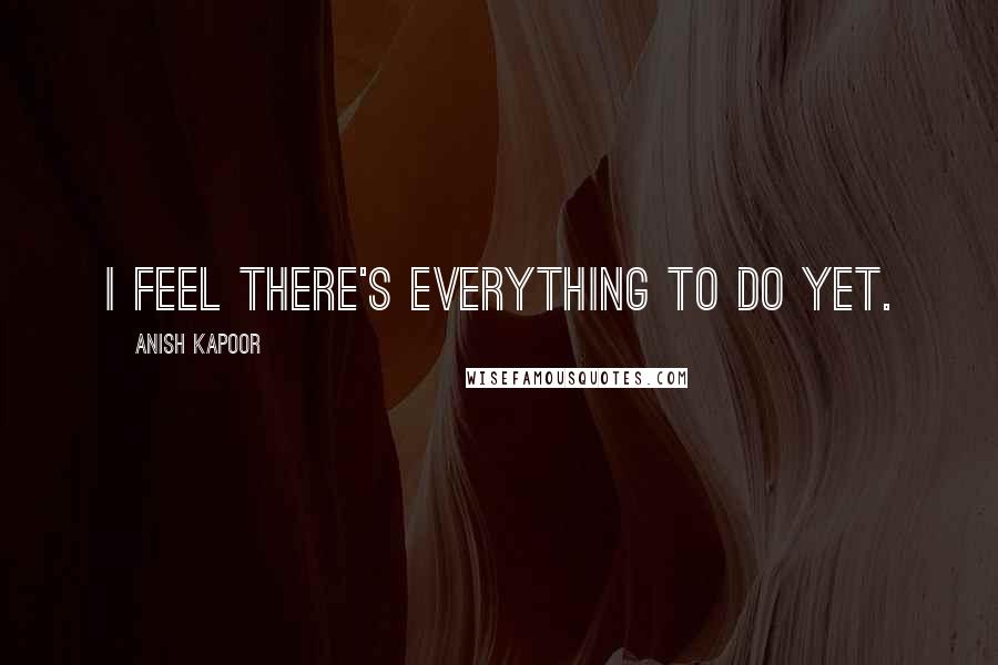 Anish Kapoor Quotes: I feel there's everything to do yet.