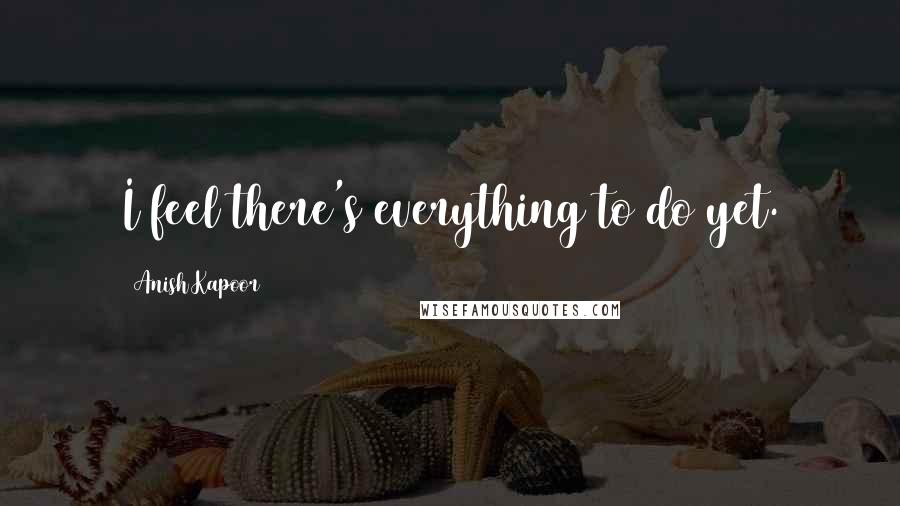 Anish Kapoor Quotes: I feel there's everything to do yet.