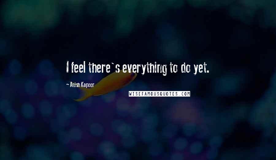 Anish Kapoor Quotes: I feel there's everything to do yet.
