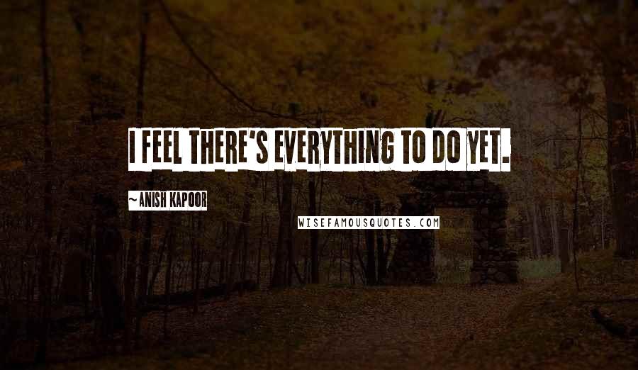 Anish Kapoor Quotes: I feel there's everything to do yet.