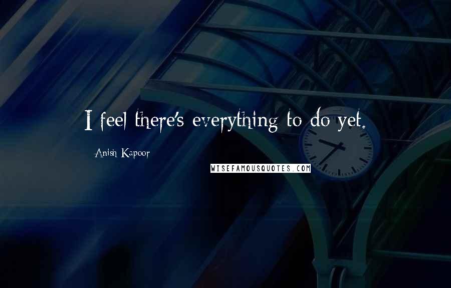 Anish Kapoor Quotes: I feel there's everything to do yet.