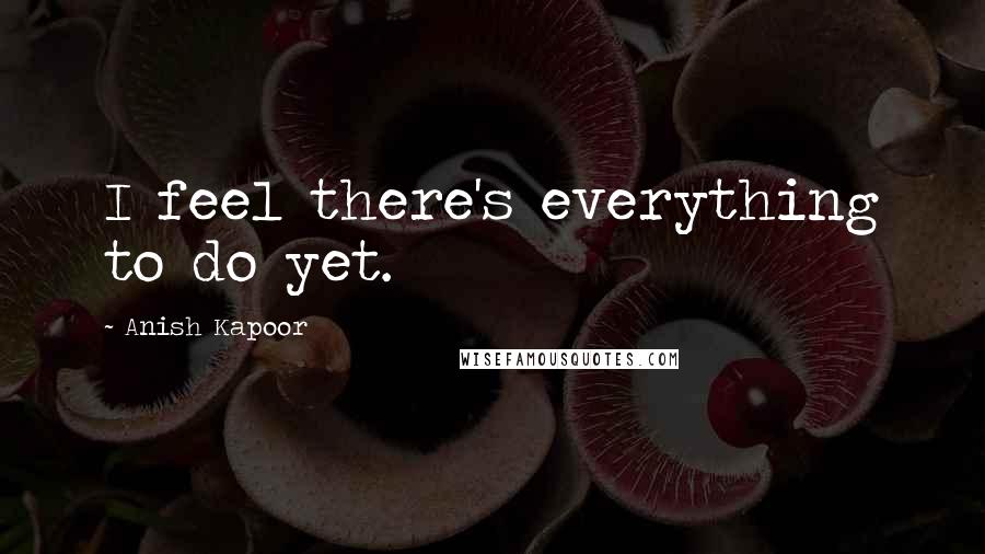 Anish Kapoor Quotes: I feel there's everything to do yet.