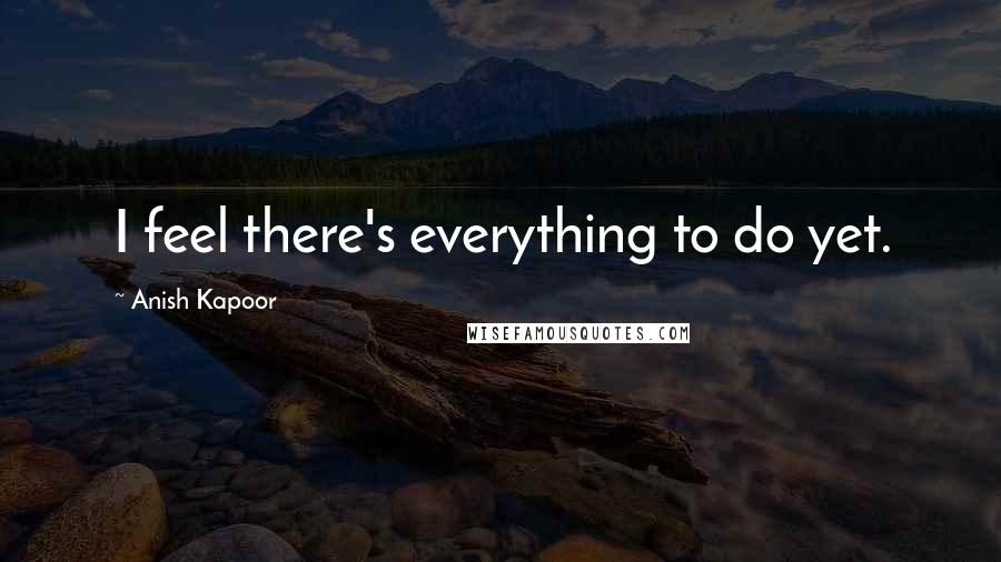 Anish Kapoor Quotes: I feel there's everything to do yet.
