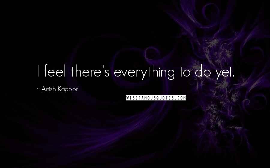 Anish Kapoor Quotes: I feel there's everything to do yet.