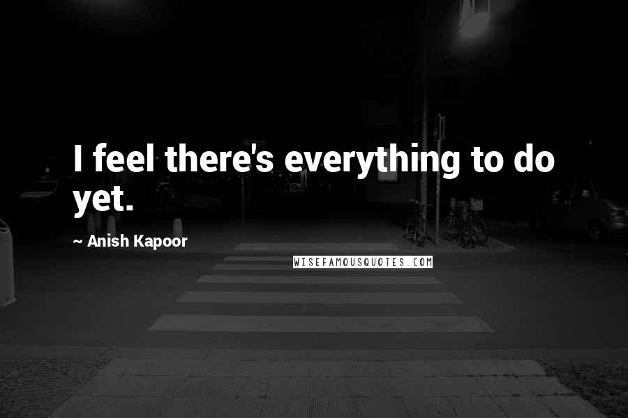 Anish Kapoor Quotes: I feel there's everything to do yet.
