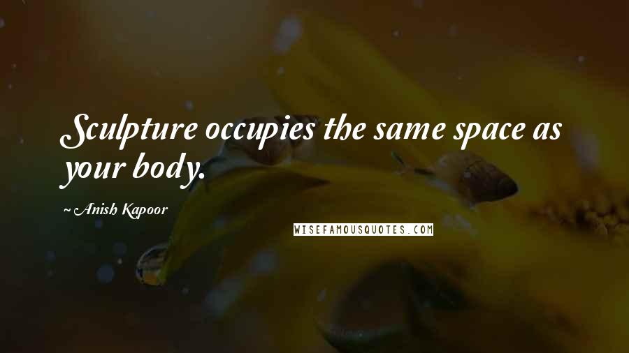 Anish Kapoor Quotes: Sculpture occupies the same space as your body.