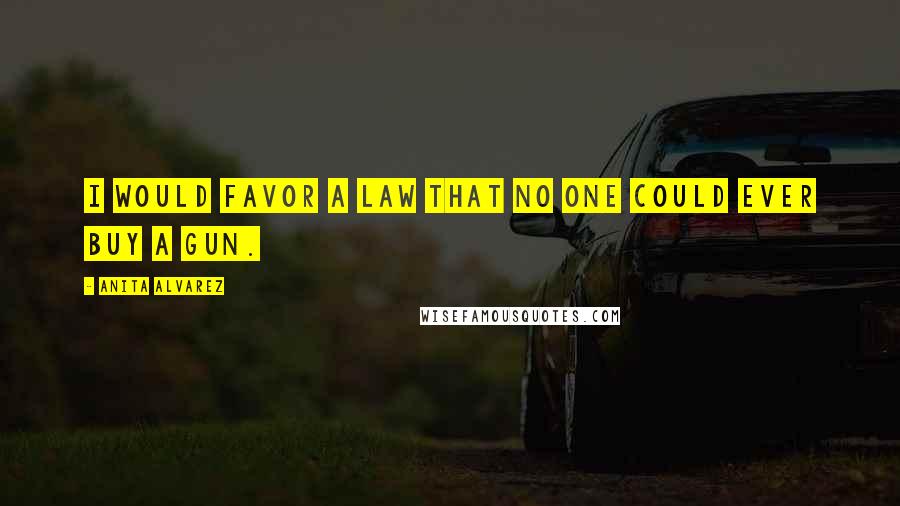 Anita Alvarez Quotes: I would favor a law that no one could ever buy a gun.