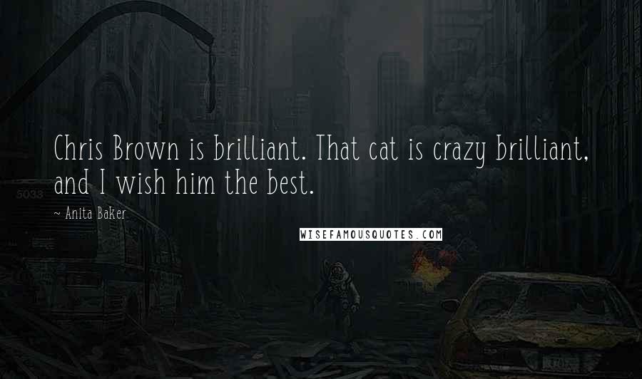Anita Baker Quotes: Chris Brown is brilliant. That cat is crazy brilliant, and I wish him the best.