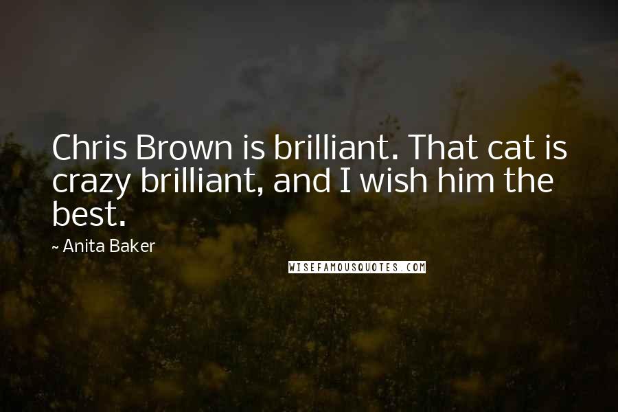 Anita Baker Quotes: Chris Brown is brilliant. That cat is crazy brilliant, and I wish him the best.