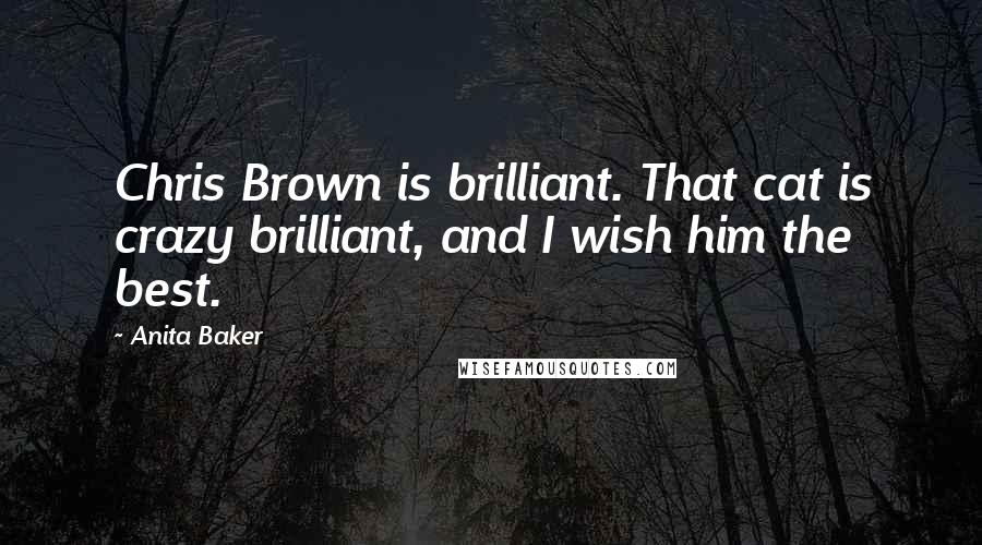 Anita Baker Quotes: Chris Brown is brilliant. That cat is crazy brilliant, and I wish him the best.