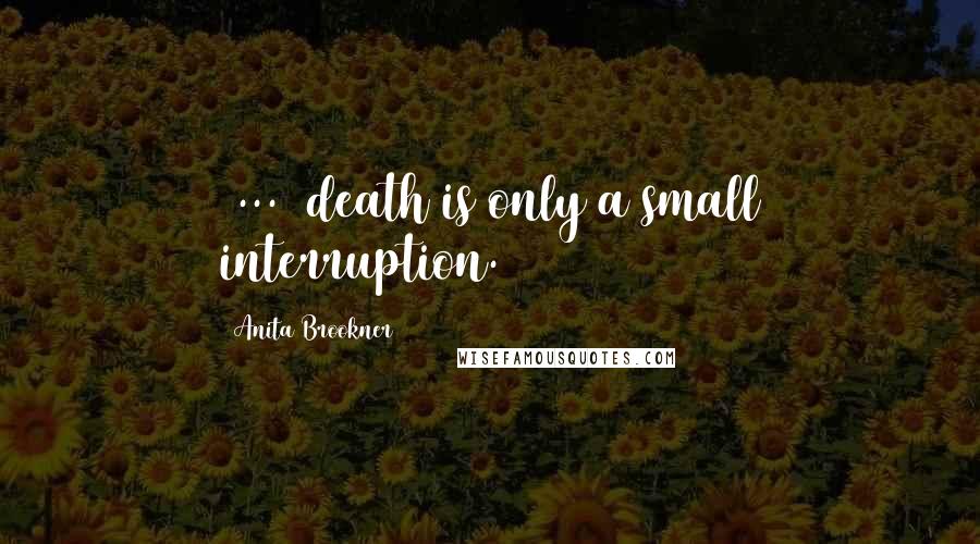 Anita Brookner Quotes: [...] death is only a small interruption.